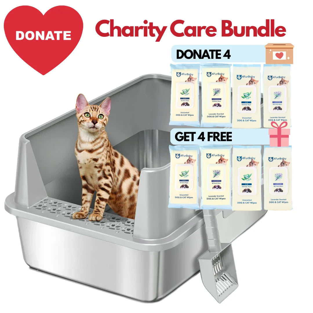 XXL Stainless Steel Cat Litter Box with Lid – High Sides, Low Entry, Easy to Clean, Odor-Free, Anti-Leak | Buy 2 & Save $10
